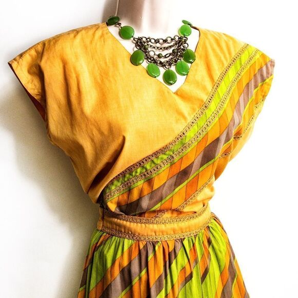 VTG Electric Company Orange/Green 2-Piece Culotte Set Sz S - Picture 11 of 12
